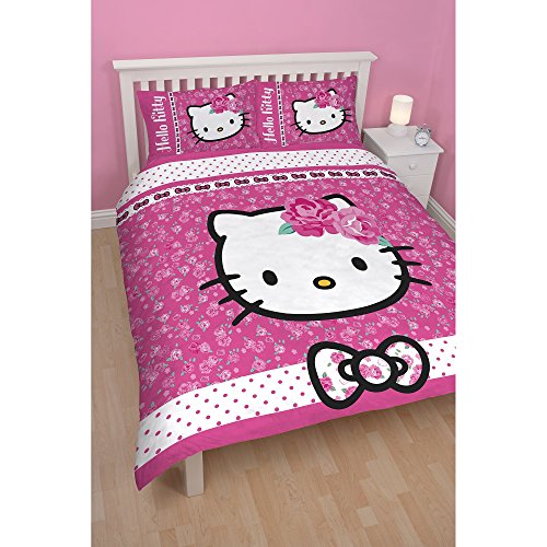 Hello Kitty Childrens Girls Sommerwind Reversible Duvet Cover Bedding Set (Double) (Pink)