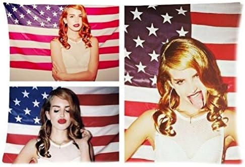 Qezi Lana Del Rey American Flag Custom Zippered Rectangle Pillow Case Pillowcases Cover Size:20"x 30" (Two Sides)