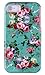 DandyCase 2in1 Hybrid High Impact Hard Vintage Sea Green Floral Pattern + Pink Silicone Case Cover for Apple iPhone 4S & iPhone 4 Screen Cleaner