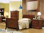 Twin Size Bed Louis Phillipe Style Medium Brown Finish