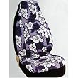 Universal-fit Hawaiian Hibiscus Floral Car Truck SUV Print Front Bucket Seat Cover - Purple