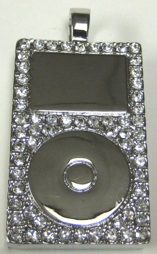 Chrome Rhinestone Encrusted MP3 Player Hanging photo Chrome Rhinestone Encrusted MP3 Player Hanging