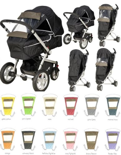 Playshoes 448851 Sonnensegel mit Sichtfenster passend für jeden Kinderwagen Farbe: Braun