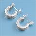 Sterling Silver Hollow Hoop Earrings - Height: 11mm