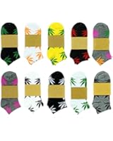 SDBING 5 Pair Marijuana Weed Leaf Printed Low Cut Ankle Cotton Socks
