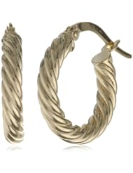 Italian 14k Gold 10mm Round Twisted Hoop Earrings