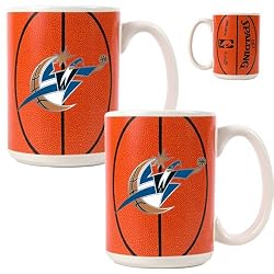 Washington Wizards NBA 2pc Ceramic Gameball Mug Set - Primary Logo by Great American Products