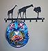 Zoohu Black 7-hook Giraffe Animal l Wall Mount Coat Hook Rack Hanger Organizer for Kids Room D¨¦cor