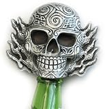 TATTOO FLAME SKULL Belt Buckle Bottle Opener