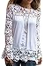 Cutiefox Women's Hollow Out Lace Sleeve Chiffon Torso Tshirts Blouse