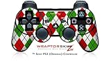 Sony PS3 Controller Skin Argyle Red and Green