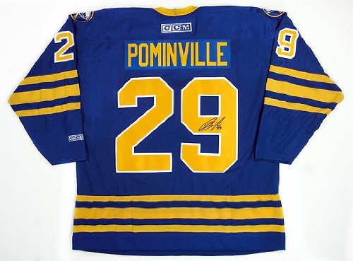 Jason Pominville Autographed Buffalo Sabres Throwback Blue Hockey Jersey