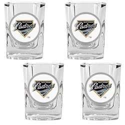 San Diego Padres MLB 4pc Square Shot Glass Set by Great American Products
