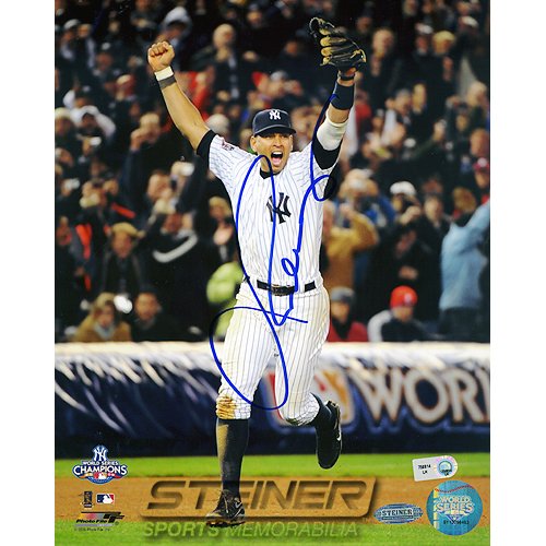 Steiner Sports MLB Alex Rodriguez 2009 WS Running on the Field Celebration Vertical Autographed 8-by-10-Inch Photograph