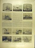 1898 SPANISH SQUADRON SHIPS PHILIPPINES USA WAR PRINT
