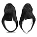 Clip on Bangs Real Human Hairpieces for Women (1# Jet Black)