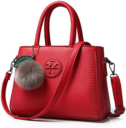 LIN ANNA Simple Solid Color Classic Elegance Handbag(Red£©