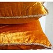 Glorious Flame - Decorative Pillow Covers - Velvet Pillow Cover with Handmade Beaded Border