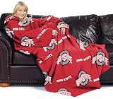 Ohio State Buckeyes Adult Comfy Throw Blanket with Sleeves