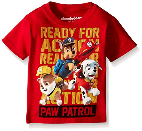 Paw Patrol  Toddler Boys' Short Sleeve T-Shirt Shirt, Red, 2T