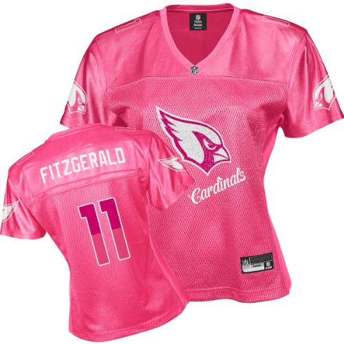 Reebok Arizona Cardinals Larry Fitzgerald Women's Pink Fem Fan Jersey Small