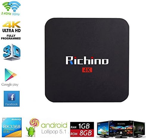 Newest richino Q2 Pro Android 5.1 Amlogic S905 1080P Quad core-a53 1 GB + 8 GB Smart Streaming Media Player, Root, IPTV, Ott TV Box, 4 K, H.265