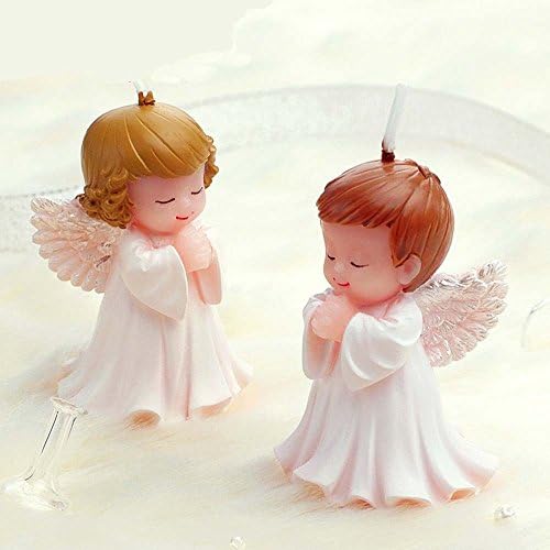 Osye Christmas Love Angle Girl &amp; Boy Candles for Birthday/Party, Smokeless