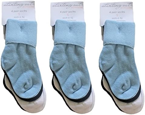 Starting Out Blue Multi 4 pack of Infant Socks, 3 Packs