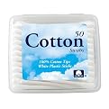 Cotton Swabs with Plastic Sticks 50-pk. - White