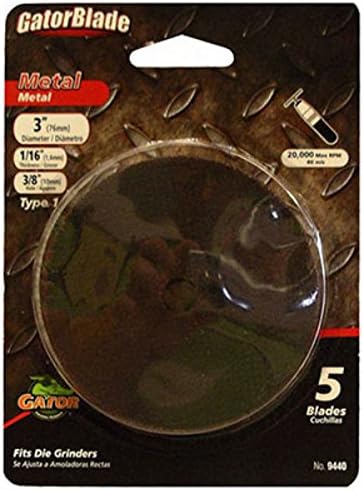 Gator 3" Dia. x 3/8" Aluminum Oxide Metal Cut-off Blade 5 Pc.