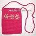 Crocheted Toyo Bag with Cowry Shell Flowers, Fuchsia