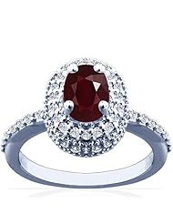 Platinum Cushion Cut Ruby Ring With Sidestones