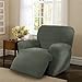 Maytex 4300319 MAYTEX Pixel Ultra Soft Stretch 4 Piece Recliner Arm Chair Furniture Cover Slipcover with Side Pocket, Dusty Olive Green