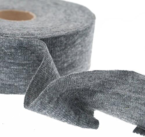Knit Bias Binding Made of Heathered Gray Jersey Fabric 1 1/4" Wide (20 Yards)
