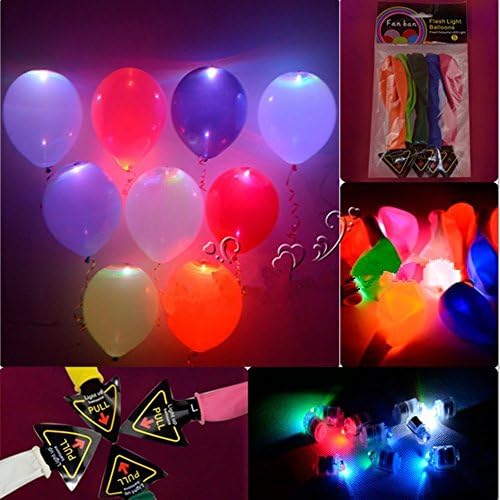 Nsstar Funning Led Light up Balloons Colorful Party Pack (10pcs)