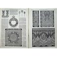 1863 LACE HANKERCHIEF DRESS BROOCH LEATHER VASES LAPPET