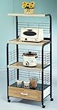 Microwave Stand with Outlet in Black Microwave Stand with Outlet in Black