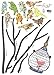 FIXPIX (20x28) Birds in Tree Repositional Wall Decal