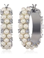 Carolee "American Girl" Pearl Tone Hoop Earrings