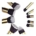 HOSL 10PCS Premium Synthetic Hair Makeup Brush Set Cosmetics Foundation Blending Blush Face Powder Brush Makeup Brush Kit (Golden and Black)
