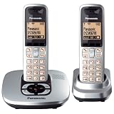 Panasonic KX-TG6422GS schnurloses DECT-Telefon Duo mit Anrufbeantworter silbervon "Panasonic"