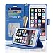 Navor Protective Flip Wallet Case for iPhone 6S Plus & iPhone 6 Plus [5.5 inch] - Hot Blue (IP6PHB)
