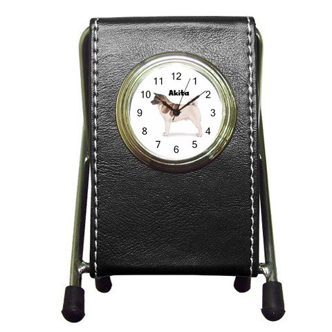 Akita Pen Holder Desk Clock