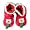 Cozy Cuties by Ganz - Girls Slippers, Red (Size M)