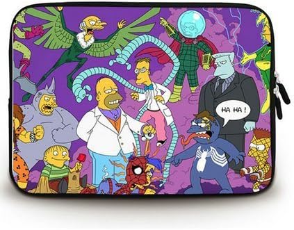 PooHoo Custom The Simpsons Simpsons Spiderman Superheroes Design Waterproof Neoprene Laptop Soft Sleeve for 13 inch Laptop