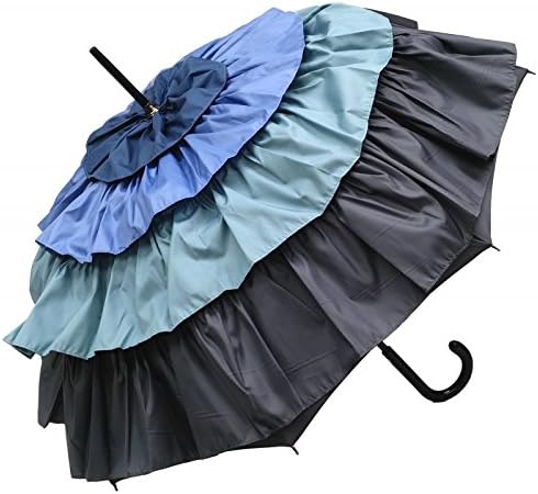 GUY DE JEAN - CANCAN CAMAIEU Multicolor Ruffled Umbrella - CANCANcamaieu - Gray/blue