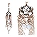 Vintage Chandelier Navel Belly Button Ring with Opal Beads - 14GA 3/8