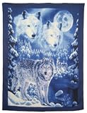 Wolf in Snow Premium Polar Fleece Twin/full Size Blanket