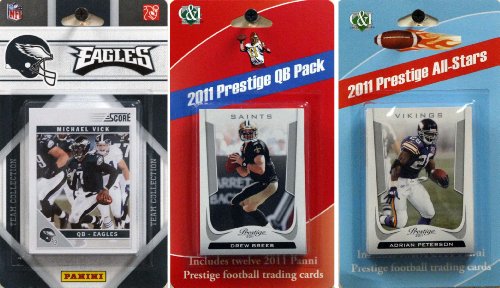 NFL Philadelphia Eagles Licensed 2011 Score Team Set with Twelve Card 2011 Prestige All-Star and Quarterback Set