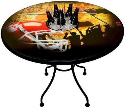 NCAA Clemson Tigers Football Bucket Table with Magnetic Skins, 36-Inch, Black